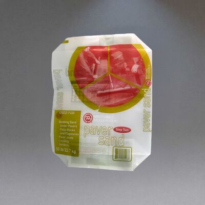 गुणवत्ता  Labyrinth breathable Heavy Duty PE Valve Bags with Center Seam for 50LB 22.7kg Paver Sand फैक्टरी