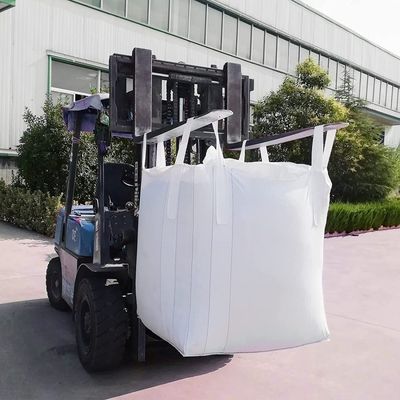 जलाऊ लकड़ी निर्माण सीमेंट के लिए फ्लैट बॉटम फाइब जंबो पीपी बैग सांस लेने योग्य 1 टन