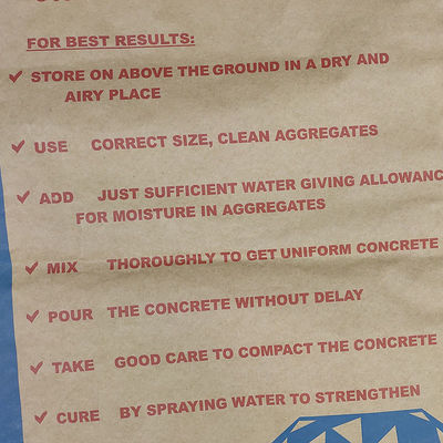20 किलो मल्टीवॉल 3 प्लाई पेपर बैग चिपकने वाला वाटरप्रूफ सीमेंट पैकेजिंग बैग