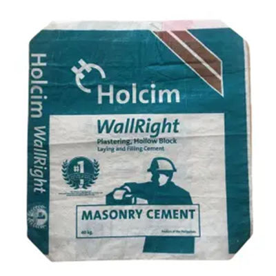 विज्ञापन स्टार लेमिनेटेड बुना पीपी बैग ब्लॉक बॉटम सीमेंट पीपी बोरी बैग 25KG 40KG 50KG