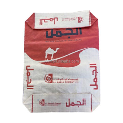 2 परत 90GSM पेपर वाल्व बैग सीमेंट पैकेजिंग बैग 50kg ब्लॉक तल अनुकूलित