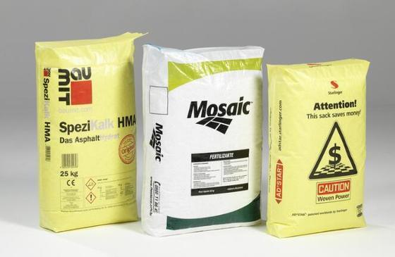 50 किलो वर्ग तल सीमेंट बैग के लिए बुना हुआ पॉलीप्रोपाइलीन लेमिनेटेड ट्यूबलर वाल्व बैग सतह मुद्रण 100% वर्जिन पॉलीप्रोपाइलीन