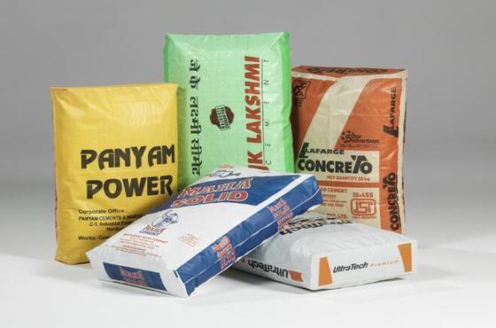 50 किलो वर्ग तल सीमेंट बैग के लिए बुना हुआ पॉलीप्रोपाइलीन लेमिनेटेड ट्यूबलर वाल्व बैग सतह मुद्रण 100% वर्जिन पॉलीप्रोपाइलीन