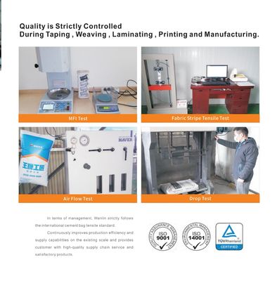 पीपी सीमेंट वाल्व बैग 50KG नमी रोधक आईएसओ प्रमाणित