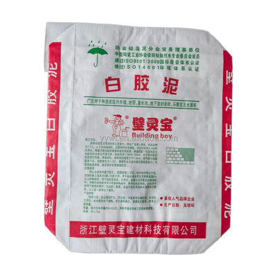 ISO9001:2008 प्रमाणित 25KG 50KG PP वाल्व बुने हुए सीमेंट बोरे, चौकोर तल और हीट सील के साथ
