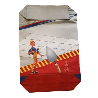 वाटरप्रूफ 2 प्लाई पेपर बैग, मुद्रण के साथ अनुकूलित 20 किग्रा सीमेंट बैग 90 ग्राम