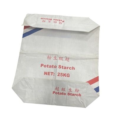 खाद्य ग्रेड पेपर बैग के साथ ध्वनि सील आस्तीन 25KG आलू स्टार्च और मक्का स्टार्च के लिए नमी सबूत
