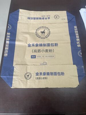 20kg 25kg 30kg 40kg मोर्टार के लिए ब्लॉक तल के साथ 2 परत 90GSM पेपर वाल्व बैग