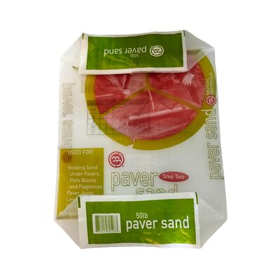 50LB 22.7kg Paver Sand के लिए केंद्र सीम के साथ भटकता सांस लेने योग्य भारी शुल्क पीई वाल्व बैग