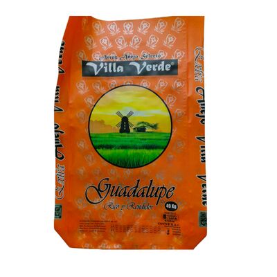 बीओपीपी लेमिनेटेड पीपी बुना हुआ बैग खुला मुंह ब्लॉक चावल के लिए नीचे बैग 20 किलो 25 किलो 50 किलो